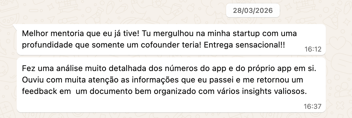 Depoimento de Denisson sobre a mentoria